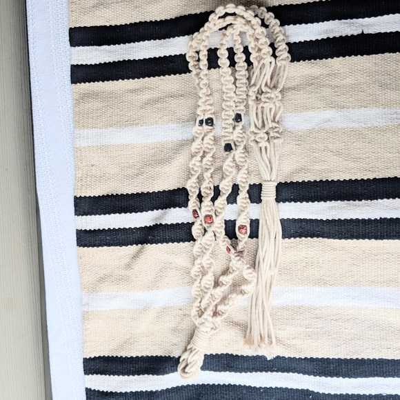 Beaded Macrame Succulent Hanger - Picture 3 of 7